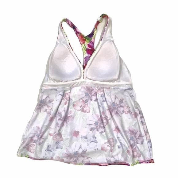 Lands End Floral Racerback Tankini Swim Top - Picture 6 of 9